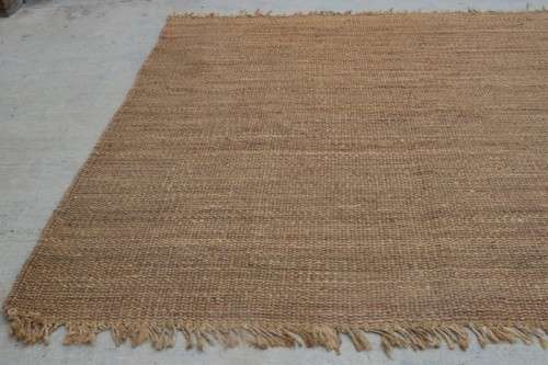 A fabulous large (3m x 2,9m) organic "Jute" natural fibre hand woven floor carpet