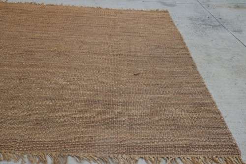 A fabulous large (3m x 2,9m) organic "Jute" natural fibre hand woven floor carpet