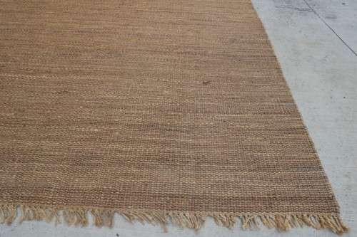 A fabulous large (3m x 2,9m) organic "Jute" natural fibre hand woven floor carpet
