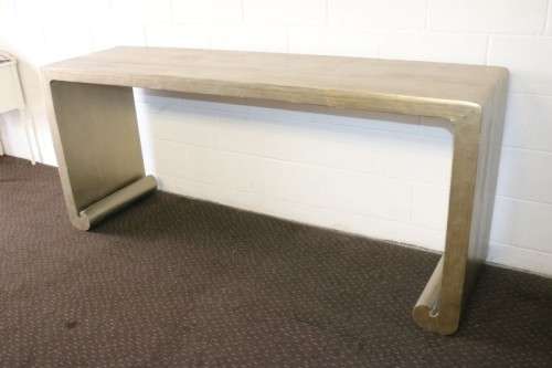 Magnificent XL modern styled solid wooden console/ hallway table w/ a gold paint technique - AAA