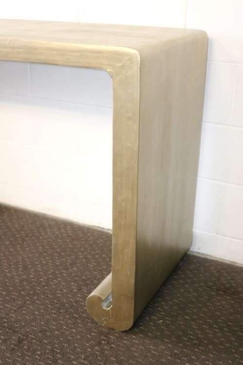 Magnificent XL modern styled solid wooden console/ hallway table w/ a gold paint technique - AAA