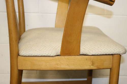 2x amazing upholstered bent-back Beech wood chairs; perfect in a living room - price/chair - AAA