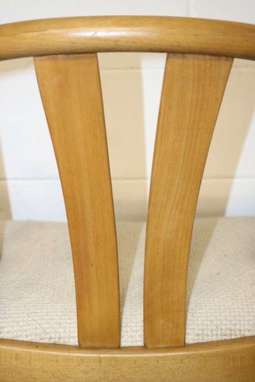 2x amazing upholstered bent-back Beech wood chairs; perfect in a living room - price/chair - AAA