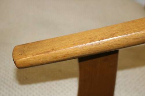 2x amazing upholstered bent-back Beech wood chairs; perfect in a living room - price/chair - AAA