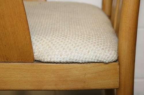 2x amazing upholstered bent-back Beech wood chairs; perfect in a living room - price/chair - AAA