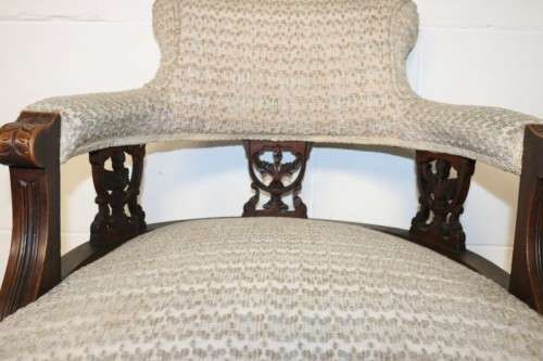 A wonderful antique Edwardian upholstered library armchair on its original castors - stunning!