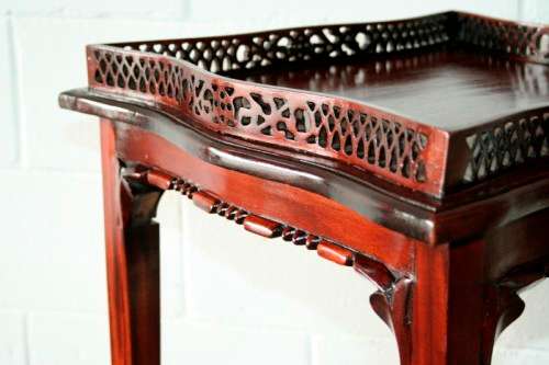 An incredible antique Oriental "Chippendale" George III hand carved mahogany "Silver Table"