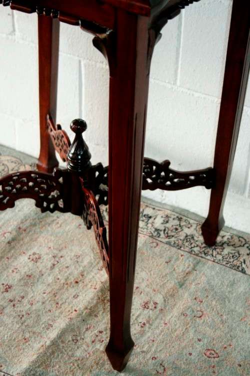 An incredible antique Oriental "Chippendale" George III hand carved mahogany "Silver Table"