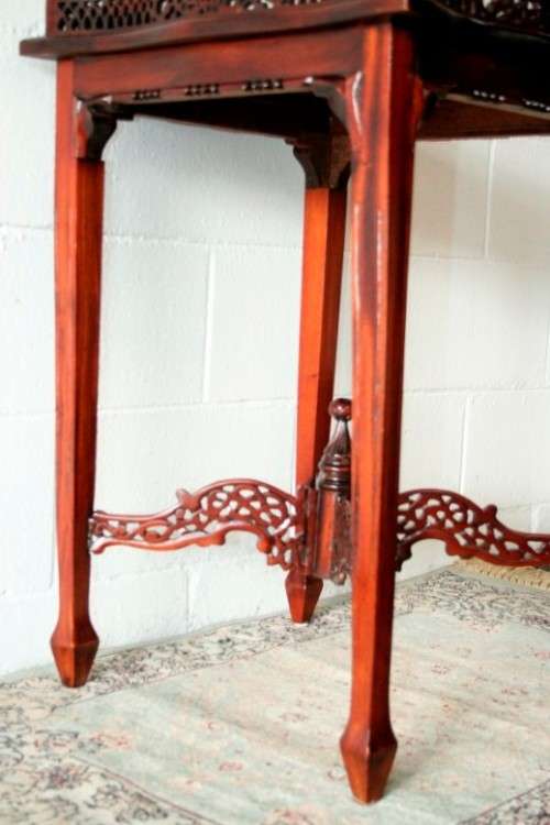 An incredible antique Oriental "Chippendale" George III hand carved mahogany "Silver Table"