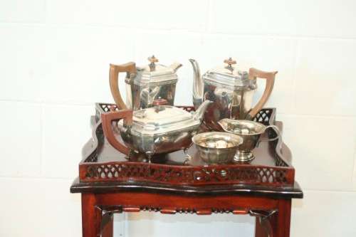 An incredible antique Oriental "Chippendale" George III hand carved mahogany "Silver Table"