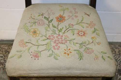 Lovely & sturdy vintage upholstered occasional chair with hand carved detailing - RS17Sale