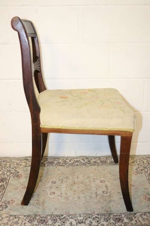 Lovely & sturdy vintage upholstered occasional chair with hand carved detailing - RS17Sale
