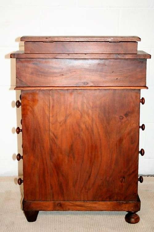 **RS17_Clearance* Rare antique 4-drawer davenport (ship's captain desk) w/ exquisite marquetry inlay