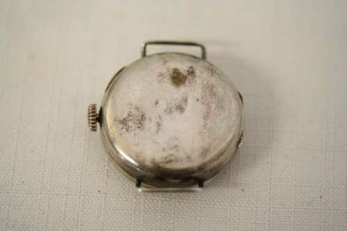 An exquisite antique 13 Jewell Swiss made "Sentinel" gents sterling silver trench watch = Beautiful!
