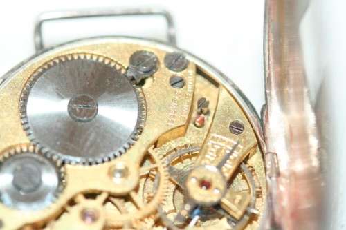 An exquisite antique 13 Jewell Swiss made "Sentinel" gents sterling silver trench watch = Beautiful!