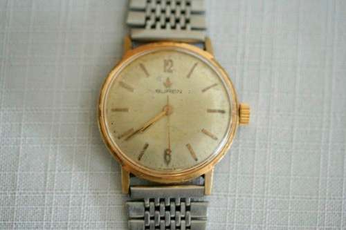 A superb vintage 1960 s gold plated gents Swiss made Buren wrist watch w a stainless steel strap bobshop .za