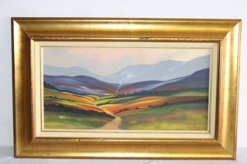 A lovely original signed "Lente Meyer" framed painting of a landscape - wonderful art - RS17AB