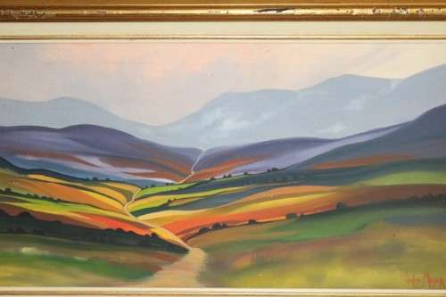 A lovely original signed "Lente Meyer" framed painting of a landscape - wonderful art - RS17AB