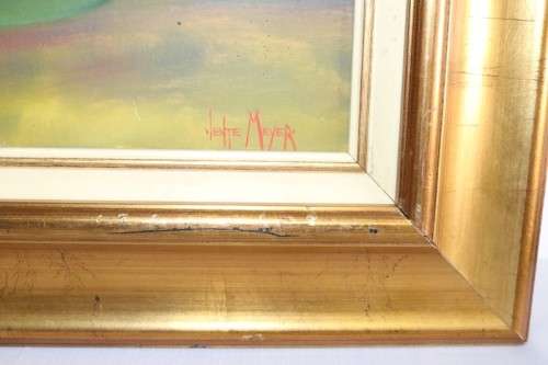 A lovely original signed "Lente Meyer" framed painting of a landscape - wonderful art - RS17AB