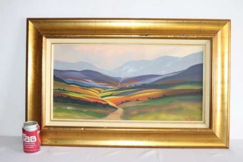 A lovely original signed "Lente Meyer" framed painting of a landscape - wonderful art - RS17AB