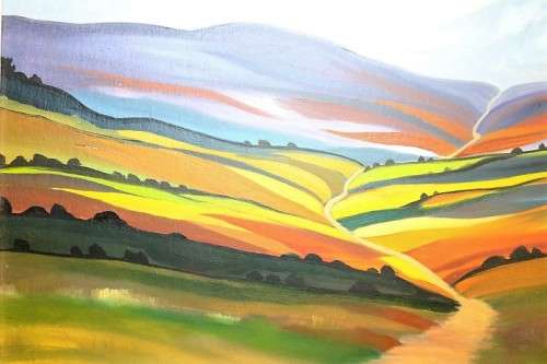 A lovely original signed "Lente Meyer" framed painting of a landscape - wonderful art - RS17AB