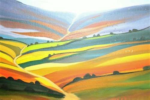 A lovely original signed "Lente Meyer" framed painting of a landscape - wonderful art - RS17AB
