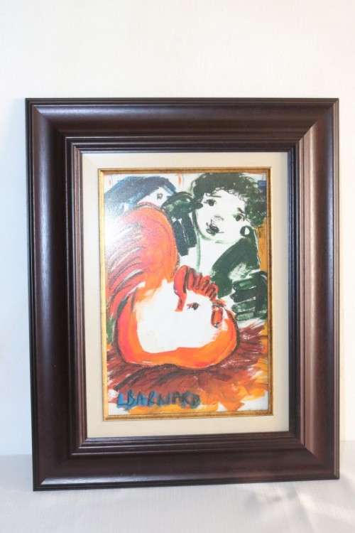A stunning original signed "Lynette Barnard" framed painting of a figure - vibrant art - RS17AB