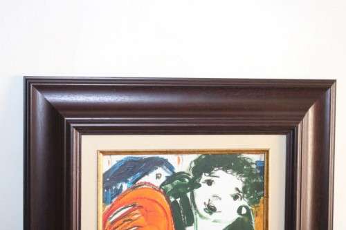 A stunning original signed "Lynette Barnard" framed painting of a figure - vibrant art - RS17AB