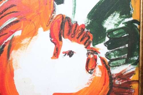 A stunning original signed "Lynette Barnard" framed painting of a figure - vibrant art - RS17AB