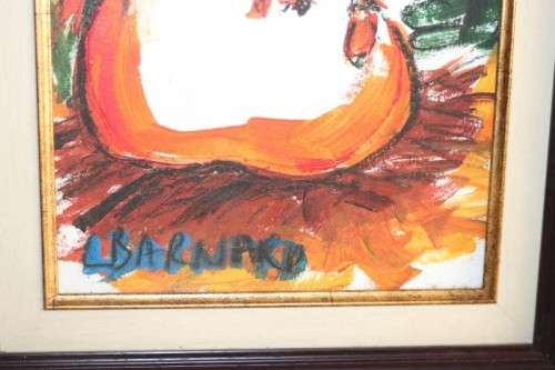 A stunning original signed "Lynette Barnard" framed painting of a figure - vibrant art - RS17AB