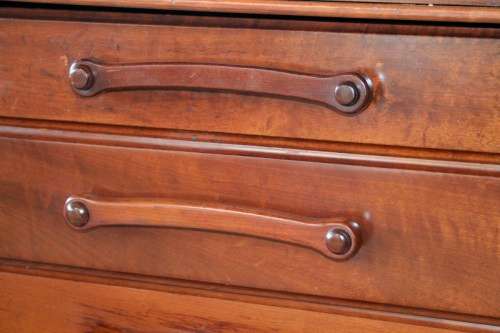 Solidly built vintage Imbuia buffet server with 4 large drawers & two cupboards
