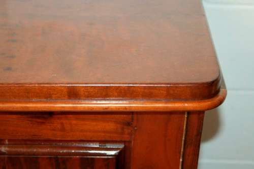 Solidly built vintage Imbuia buffet server with 4 large drawers & two cupboards