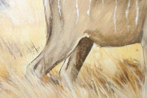 An amazing original signed "Gerhard Smit" framed painting of a Kudu - stunning art - RS17AB
