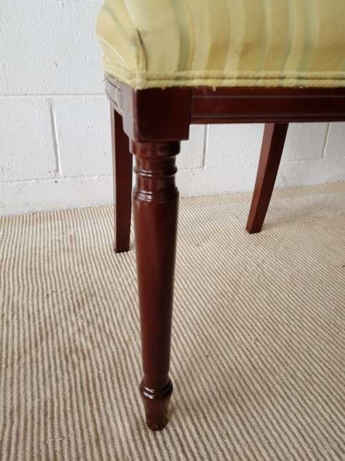 3x wonderful vintage Mahogany "cross back" dining chairs with beautiful upholstery - price/chair