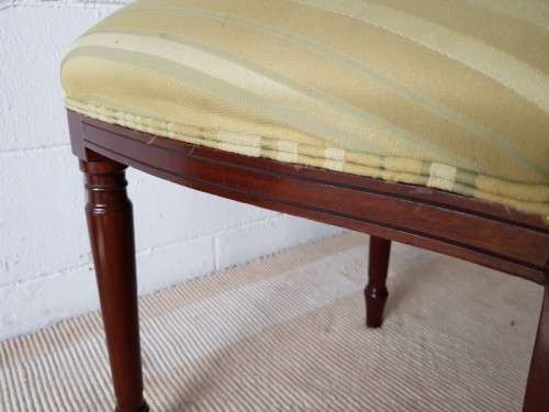 3x wonderful vintage Mahogany "cross back" dining chairs with beautiful upholstery - price/chair
