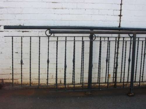 A superb 'job lot' of top-quality solid wrought iron balustrade sections (40 meters) RS17Sale