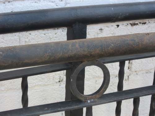 A superb 'job lot' of top-quality solid wrought iron balustrade sections (40 meters) RS17Sale