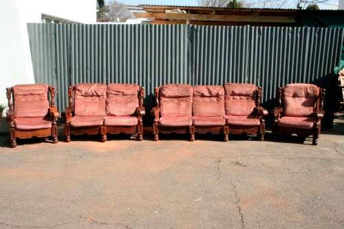 A stunning and well made solid Imbuia lounge suite incl. 3-seater, 2-seater & 2x 1-seaters RS17Sale