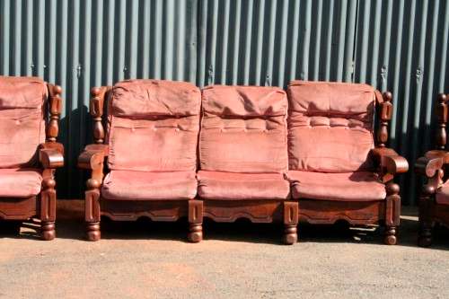 A stunning and well made solid Imbuia lounge suite incl. 3-seater, 2-seater & 2x 1-seaters RS17Sale