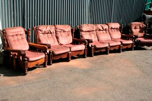 A stunning and well made solid Imbuia lounge suite incl. 3-seater, 2-seater & 2x 1-seaters RS17Sale