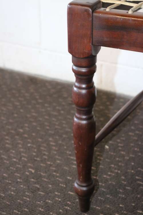 4x fabulous vintage solid Yellow wood & Imbuia riempie dining chairs price/chair - RS17Sale