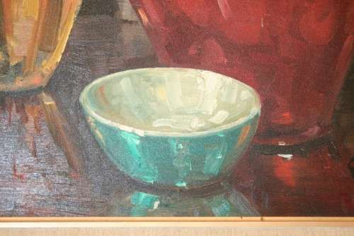 An incredible original signed & framed Carlos Sdoya (1914 - 1996) oil on board still life painting