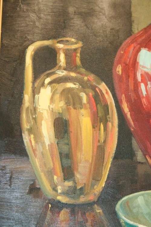 An incredible original signed & framed Carlos Sdoya (1914 - 1996) oil on board still life painting