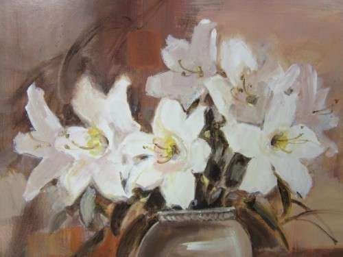 Two exquisite framed still life painting prints of vases w/ flowers in beautiful condition; RS17Sale