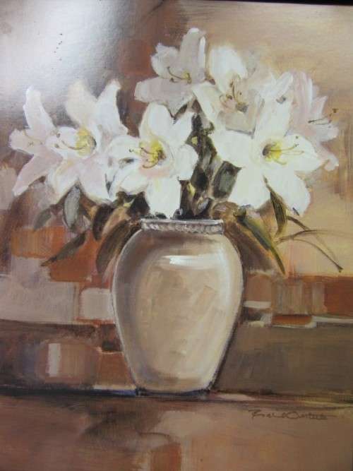 Two exquisite framed still life painting prints of vases w/ flowers in beautiful condition; RS17Sale