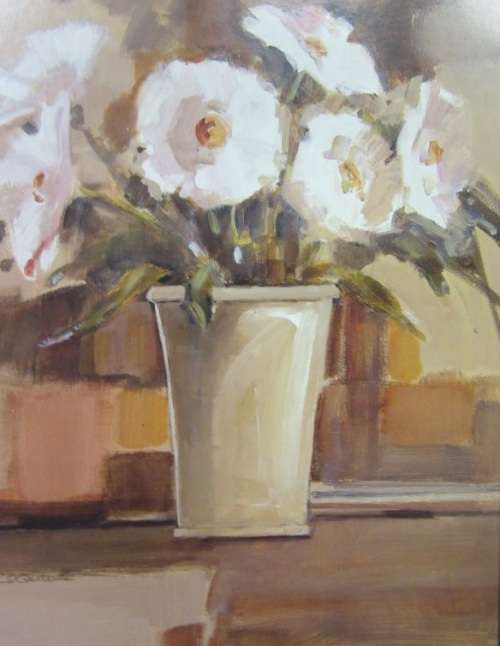 Two exquisite framed still life painting prints of vases w/ flowers in beautiful condition; RS17Sale