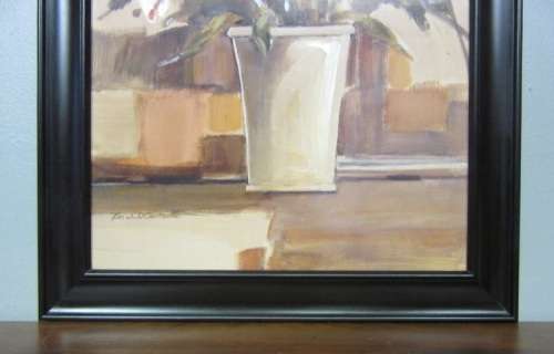 Two exquisite framed still life painting prints of vases w/ flowers in beautiful condition; RS17Sale