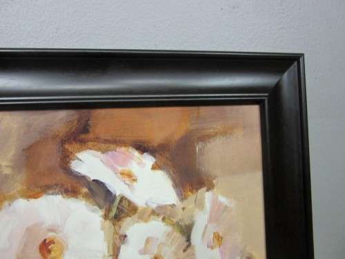 Two exquisite framed still life painting prints of vases w/ flowers in beautiful condition; RS17Sale