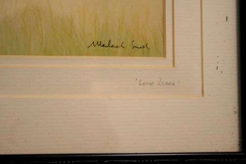 A beautifully framed and signed "Malachi Smith" collectable print titled "Lone Zebra" - RS17Sale