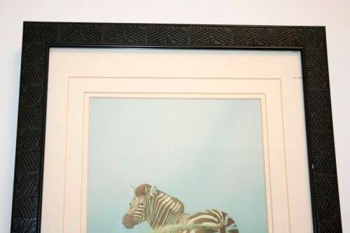 A beautifully framed and signed "Malachi Smith" collectable print titled "Lone Zebra" - RS17Sale